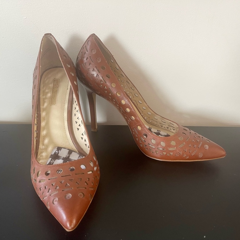 Summer brown cutout heels